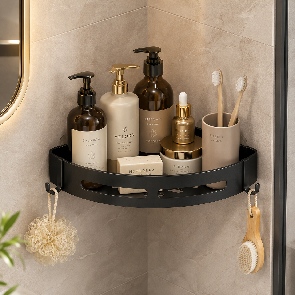 Premium Badezimmer mit mattschwarzen Accessoires